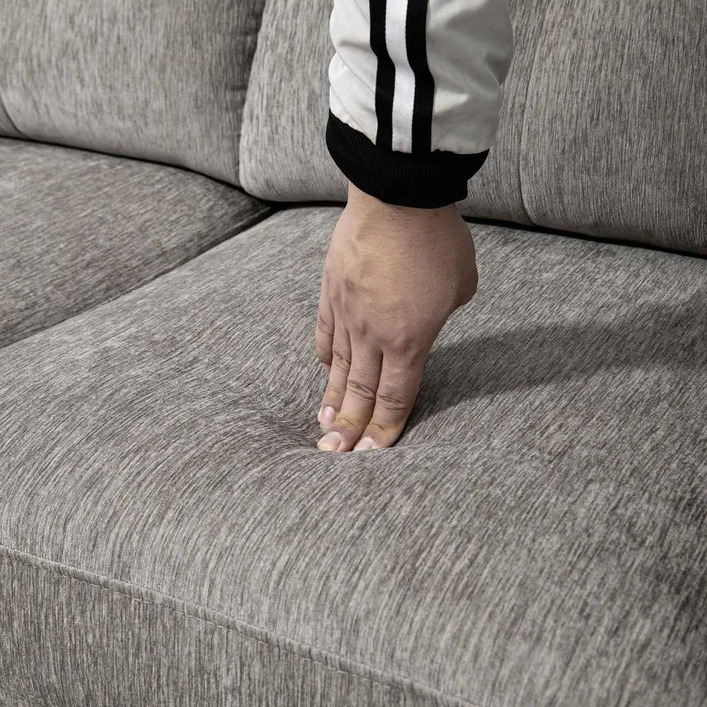 HOMCOM kampinė sofa, L-formos sofa su perstatomu šezlongu, 186 x 130 x 84 cm, ruda