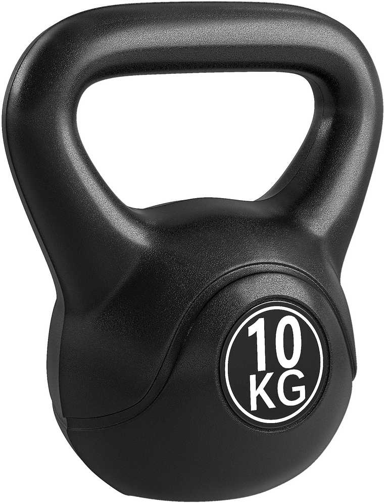 HOMCOM Ketlbells Svarmalius 10 kg Svorio Hantelis Užpildytas Smėliu Pradedantiesiems Juodas