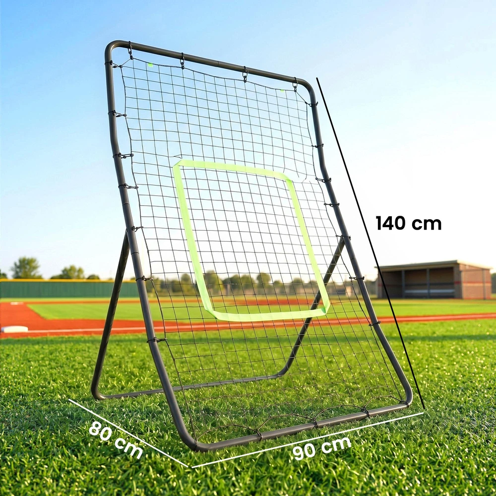 HOMCOM futbolo atšokimo sienelė, tinklas, plienas+PE, 75x126cm, treniruočių priemonė futbolui, juoda