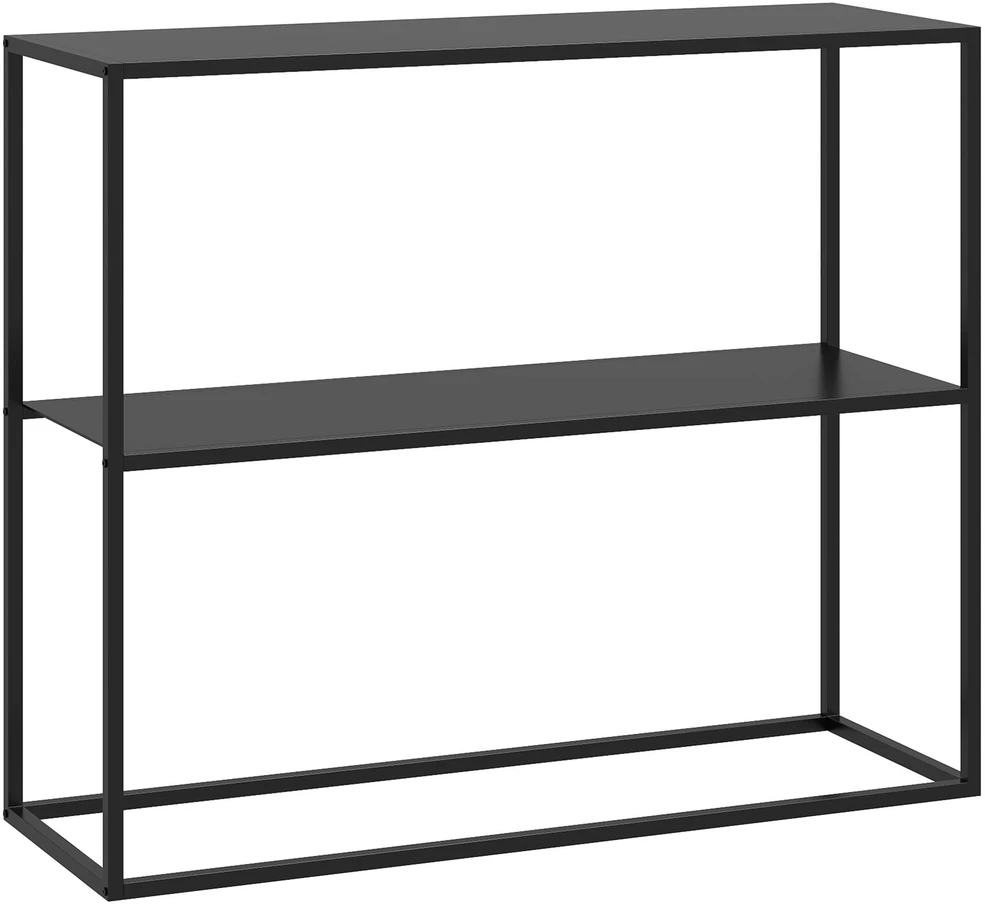 HOMCOM konsolinis staliukas su 2 lentynomis, prieškambario staliukas, plieno šoninis staliukas, su apsauga nuo apvirtimo, 90x30x75 cm