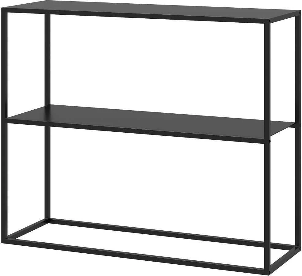 HOMCOM konsolinis staliukas su 2 lentynomis, prieškambario staliukas, plieno šoninis staliukas, su apsauga nuo apvirtimo, 90x30x75 cm