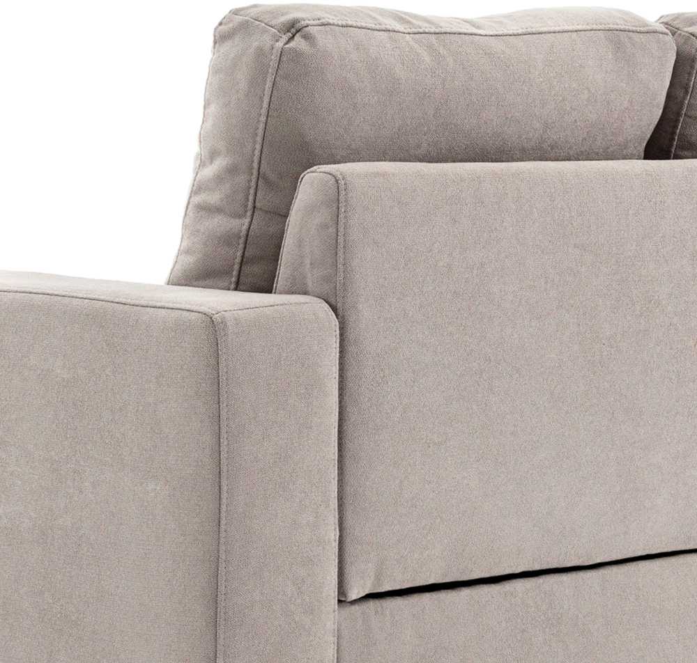 HOMCOM L-formos kampinė sofa, kampinis komplektas su lino išvaizdos audiniu, 3 vietų sofa su gultu, medžiaginė sofa svetainei, šviesiai pilka