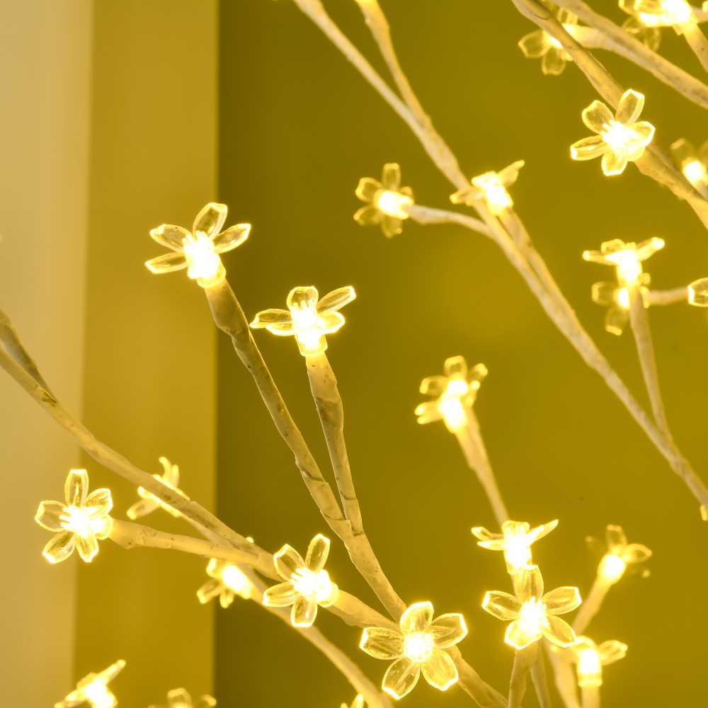 HOMCOM LED eglutė, šviečianti eglutė, vyšninė eglutė su 180 šviesos diodų, 3 ryškumo lygiai, 180 cm eglutės šviesa, dirbtinė eglutė su apšvietimu, kalėdinė dekoracija