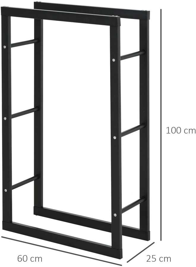 HOMCOM Malkų laikiklis stovas 100 kg - Juodas L60 x W25 x H100 cm