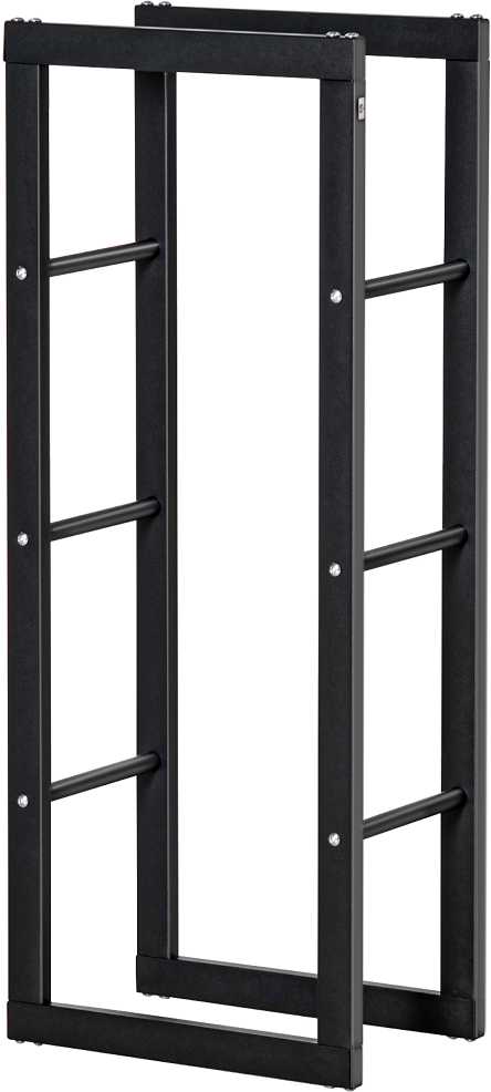 HOMCOM Malkų stovas Malkų stovas Malkų laikiklis Malkų laikiklis 100 kg Plienas Juodas L40 x W25 x H100 cm
