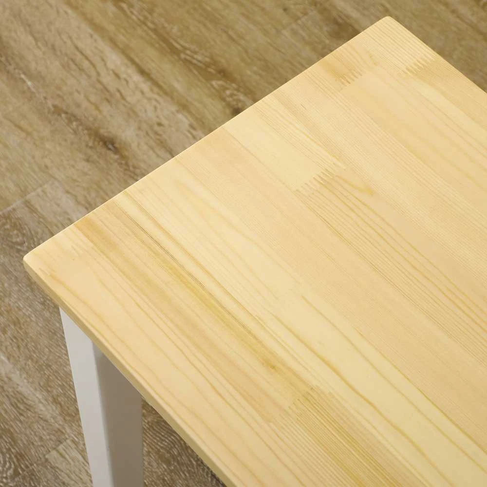HOMCOM suoliukas, 2 vietų valgomojo suoliukas, medinis suoliukas, virtuvės suoliukas, svetainės suoliukas virtuvei, prieškambariui, išlaiko iki 220 kg, pušies mediena, baltas, 102 x 36 x 45 cm