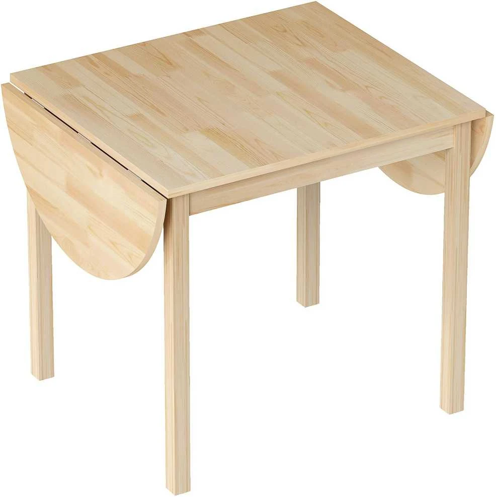 HOMCOM medinis sulankstomas valgomojo stalas, 6 vietų virtuvinis stalas su nuleidžiamais kraštais, kompaktiškas stalas mažoms erdvėms, valgomajam, virtuvei, 140 x 70 x 75 cm, natūralaus medžio spalvos