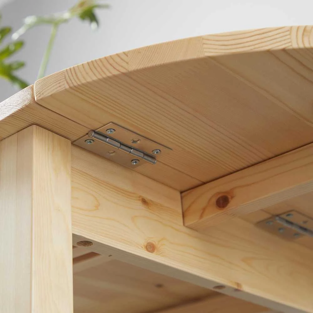 HOMCOM medinis sulankstomas valgomojo stalas, 6 vietų virtuvinis stalas su nuleidžiamais kraštais, kompaktiškas stalas mažoms erdvėms, valgomajam, virtuvei, 140 x 70 x 75 cm, natūralaus medžio spalvos