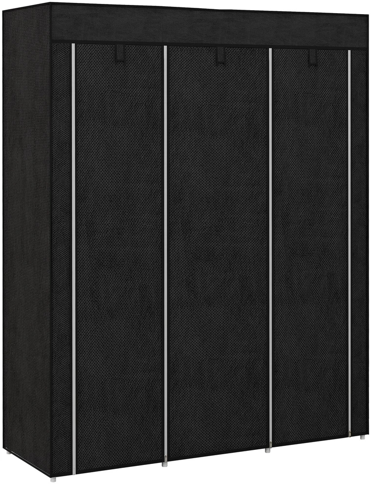 HOMCOM medžiaginė spinta su drabužių kabykla, 8 lentynos, šviesiai pilka, 125x43x162,5 cm, vietą taupanti sulankstoma spinta koridoriui