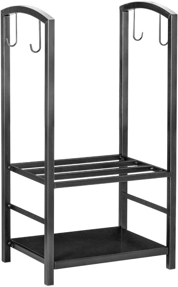 Homcom Metalinis židinio malkų stovas - juodas 40x30x74,5 cm