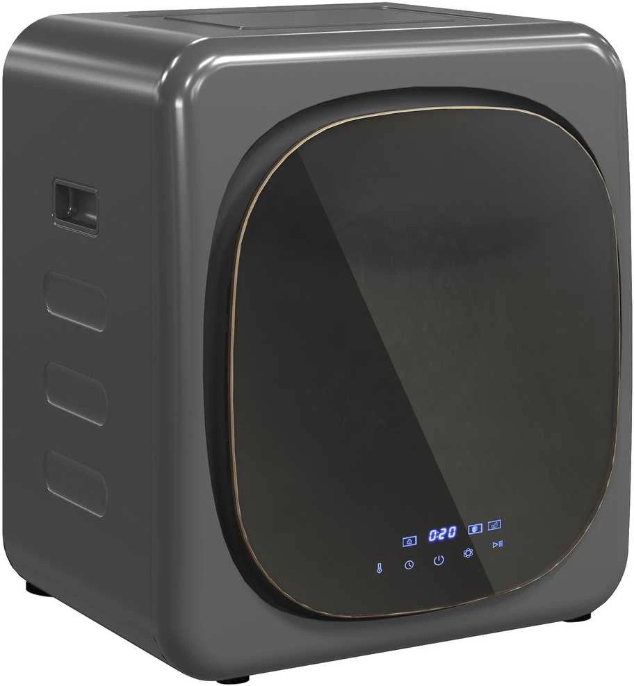 HOMCOM mini drabužių džiovyklė su 6 programomis, LED jutikliniu ekranu, 4kg talpa, iki 60℃, 800 W, pastatoma arba montuojama ant sienos, ventiliuojama, su apsauga nuo perkaitimo, pilka