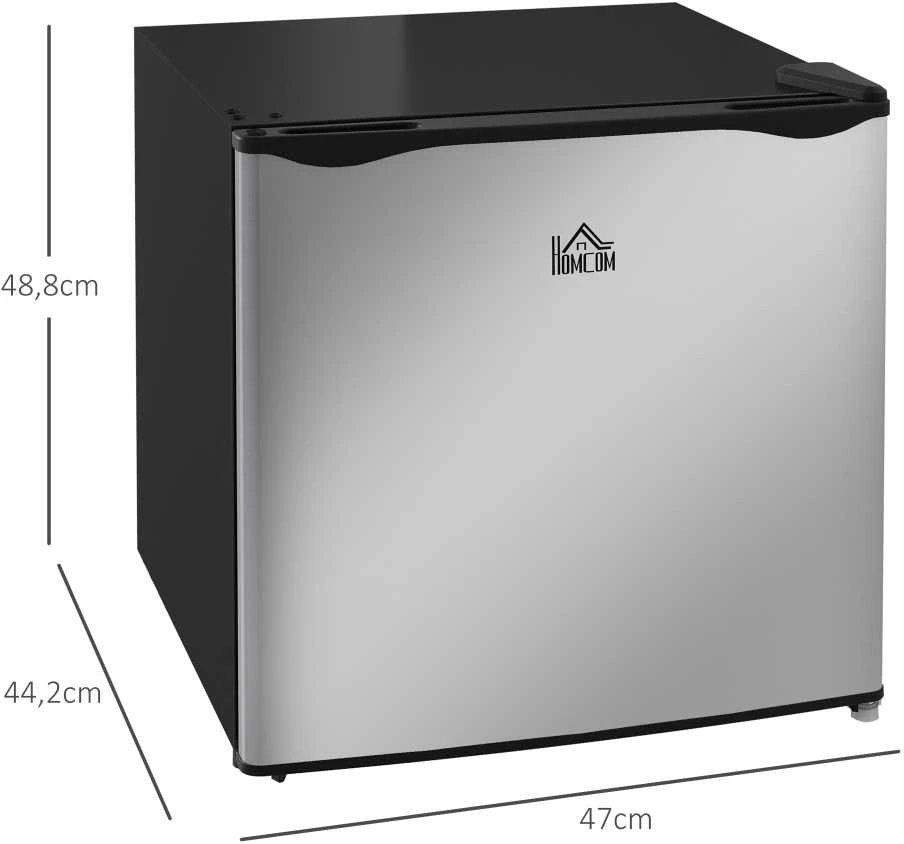 HOMCOM mini šaldiklis, 35 l talpos šaldymo dėžė, elektrinis, laisvai pastatomas, mini šaldymo kamera, mini šaldytuvas, -14 iki -24℃, 5 lygių temperatūros reguliavimas, 47 x 44,2 x 48,8 cm, sidabrinis