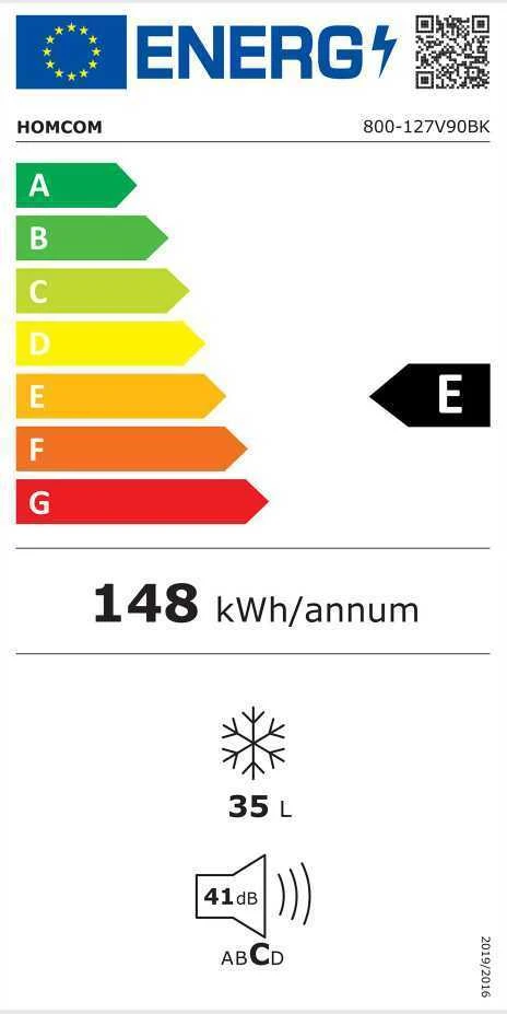 Šaldytuvas HOMCOM mini šaldiklis 35 l, elektrinė laisvai pastatoma šaldymo dėžė, 161 W, nuo -14 iki -24 ℃, 5 temperatūros lygių reguliavimas