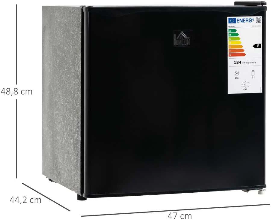 Šaldytuvas HOMCOM mini šaldiklis 35 l, elektrinė laisvai pastatoma šaldymo dėžė, 161 W, nuo -14 iki -24 ℃, 5 temperatūros lygių reguliavimas