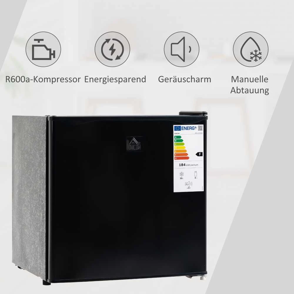 Šaldytuvas HOMCOM mini šaldiklis 35 l, elektrinė laisvai pastatoma šaldymo dėžė, 161 W, nuo -14 iki -24 ℃, 5 temperatūros lygių reguliavimas