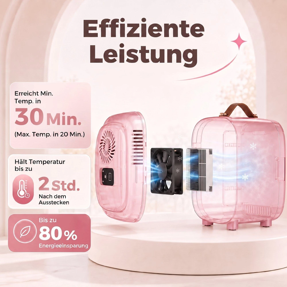 HOMCOM Mini šaldytuvas grožio šaldytuvas, 4 L talpa, 20,3 x 26,3 x 28 cm, rožinis