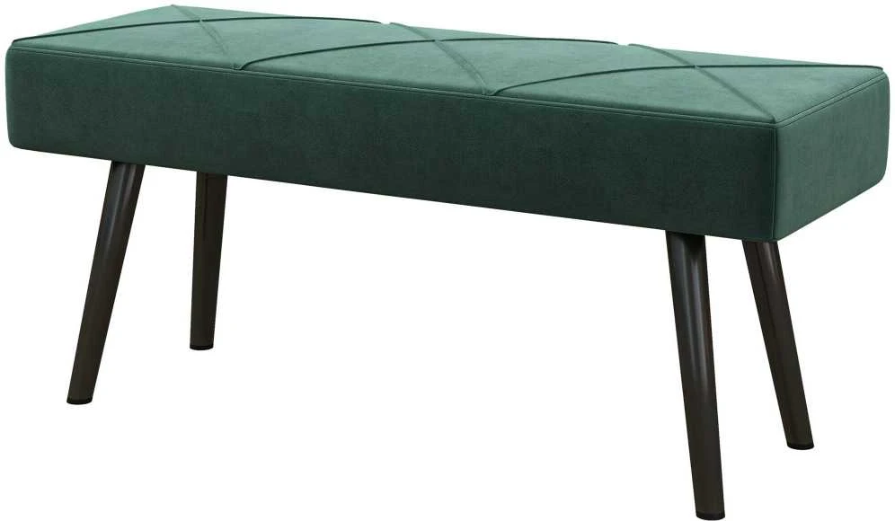 HOMCOM minkštasuolis su aksomo efektu, suolelis, lovos suoliukas, suoliukas prieškambariui su X formos raštu, iki 120 kg, miegamajam, 100x36x45 cm, žalias