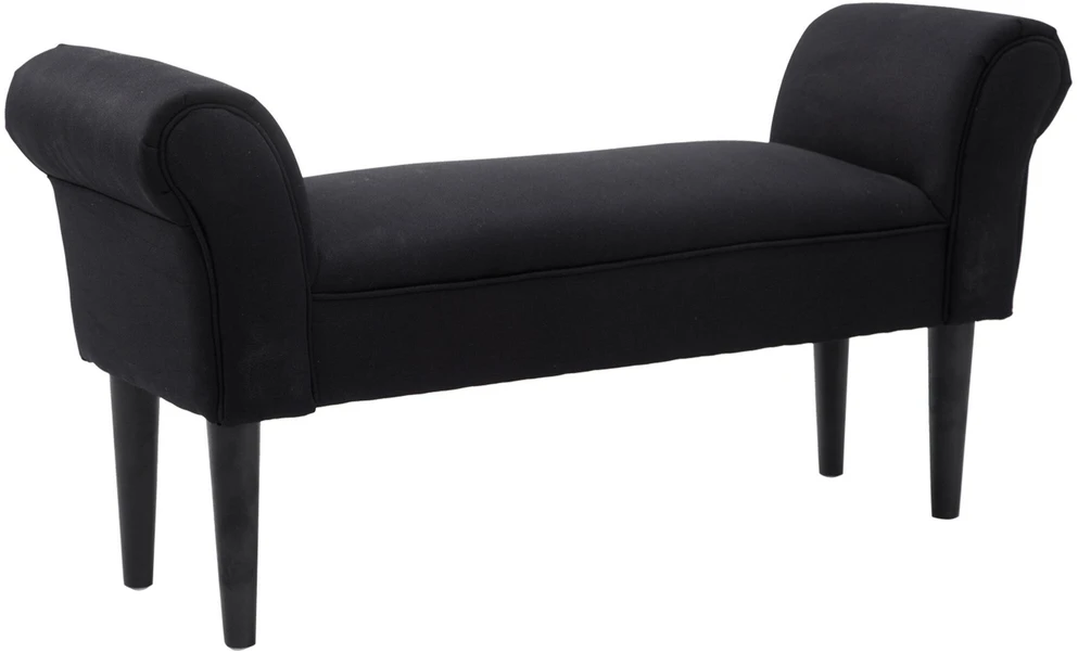 HOMCOM minkštasuolis miegamajam, lovos suoliukas, suoliukas su paminkštinimu, juodas, MDF ir putplastis, 102x31x51 cm