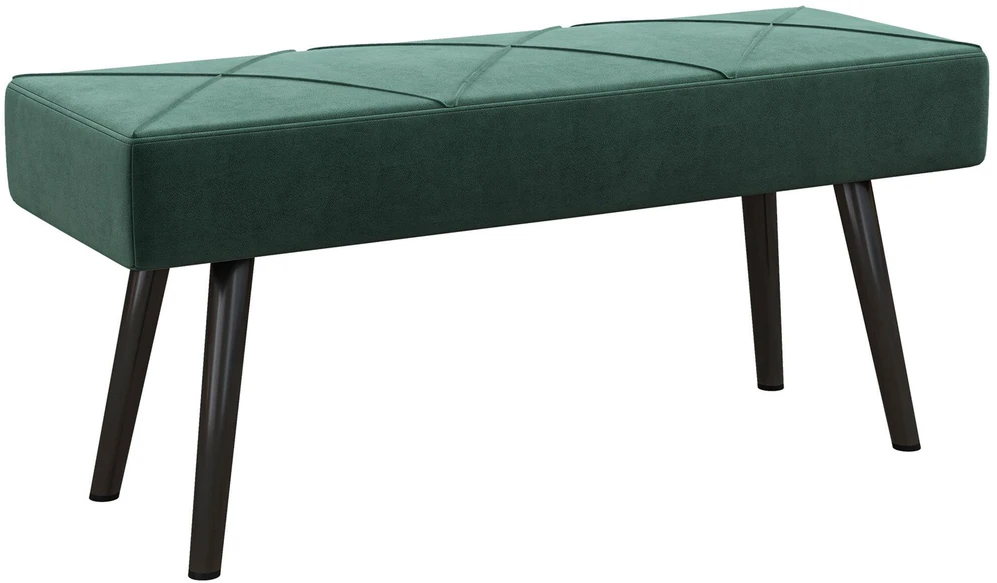 HOMCOM minkštasuolis su aksomo efektu, suolelis, lovos suoliukas, suoliukas prieškambariui su X formos raštu, iki 120 kg, miegamajam, 100x36x45 cm, žalias