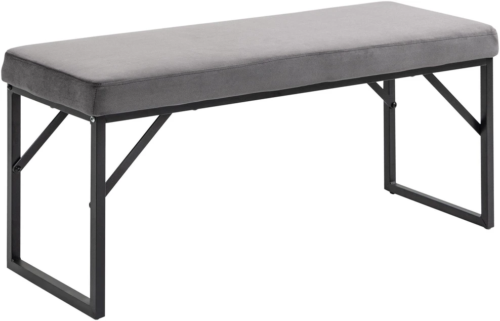 HOMCOM minkštasuolis su aksomo efektu, suoliukas, lovos suoliukas, makiažo suoliukas, prieškambario suoliukas svetainei, miegamajam, tamsiai pilkas, 115 x 46 x 49 cm
