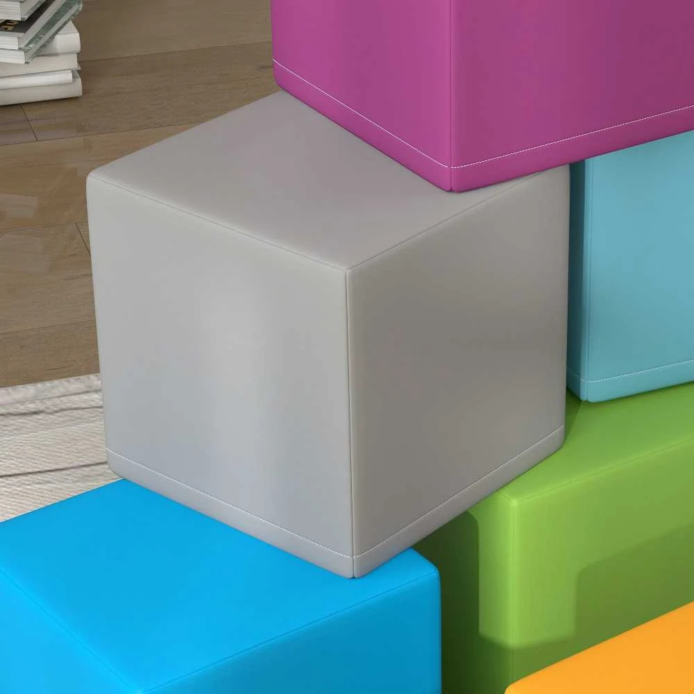 HOMCOM minkštų kaladėlių rinkinys, 12 vnt., putplasčio statybinės kaladėlės, didelės kaladėlės, konstravimo žaislai, putplasčio blokai 1–3 metų vaikams, dirbtinė oda, EPE