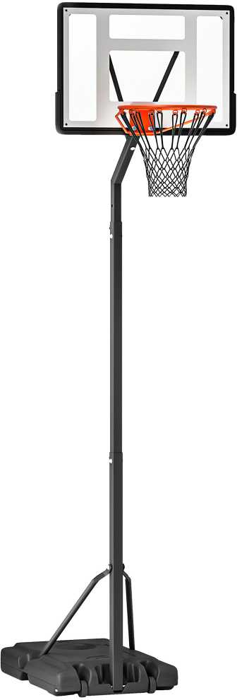 HOMCOM Mobilus krepšinio stovas Krepšinio lankas su reguliuojamo aukščio stovu, plienas+plastikas, juodas, 90 x 165 x 302-352 cm