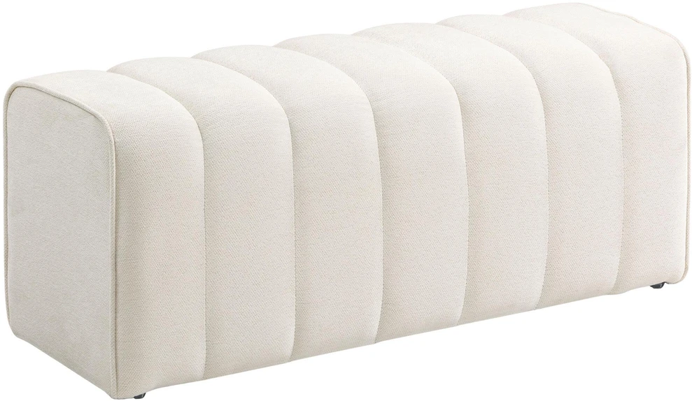 HOMCOM modernus miegamojo suoliukas, minkštasuolis su mediniu rėmu, išlaikantis iki 220 kg, kreminės baltos spalvos