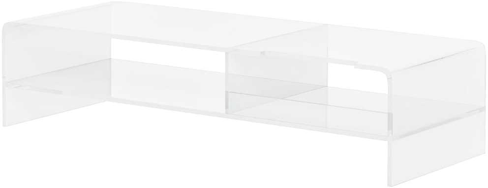 HOMCOM monitoriaus stovas, ekrano paaukštinimas su dėtuve, monitoriams iki 24 colių, kompiuteriams, nešiojamiesiems kompiuteriams iki 5kg, akrilinis, 50,8x19x12 cm