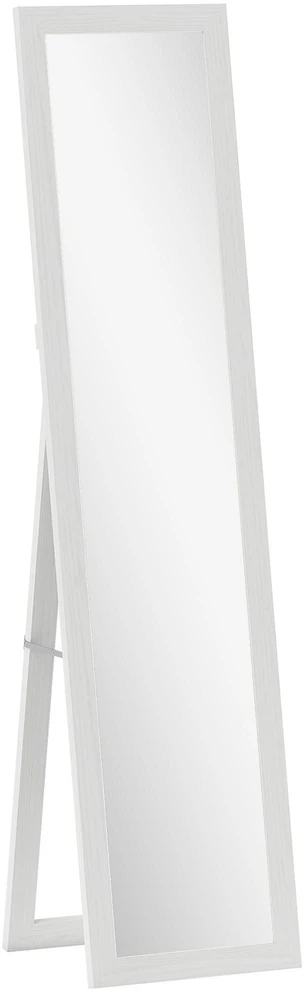HOMCOM pastatomas veidrodis, viso ūgio veidrodis su stovu, pastatomas sieninis veidrodis, 37 x 157 cm, baltas
