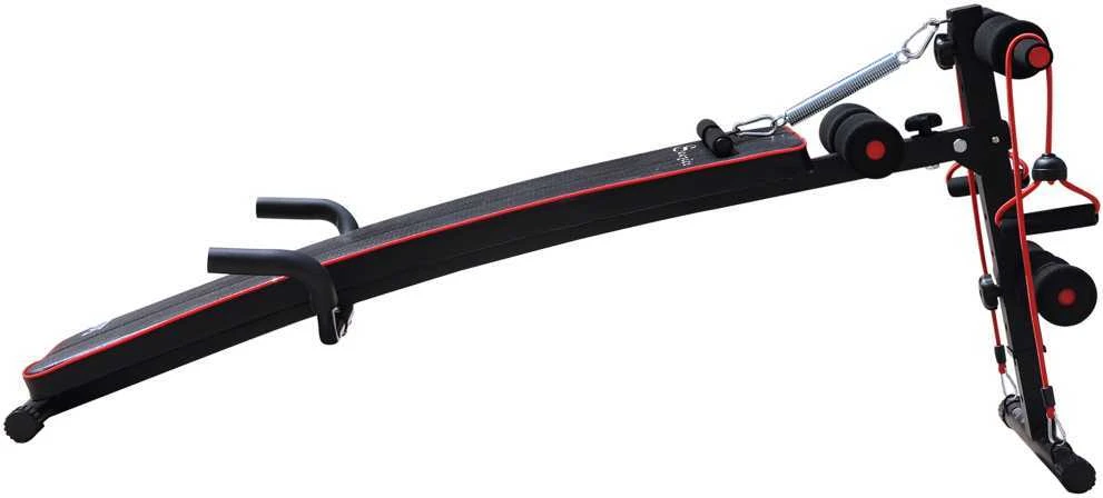 HOMCOM pilvo preso treniruoklis, treniruočių suoliukas, atsispaudimų suoliukas su pasipriešinimo gumomis, reguliuojamas, iki 120 kg, 37,5x55,5x50-68 cm