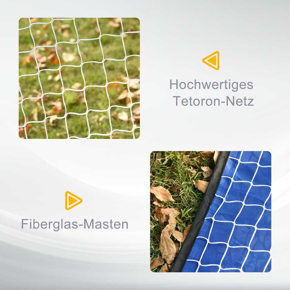 HOMCOM pop-up futbolo vartai, nešiojamas futbolo tinklas, 2 mini vartų rinkinys, sulankstomi su krepšiu nešiojimui, mėlyni, 123x80x80 cm