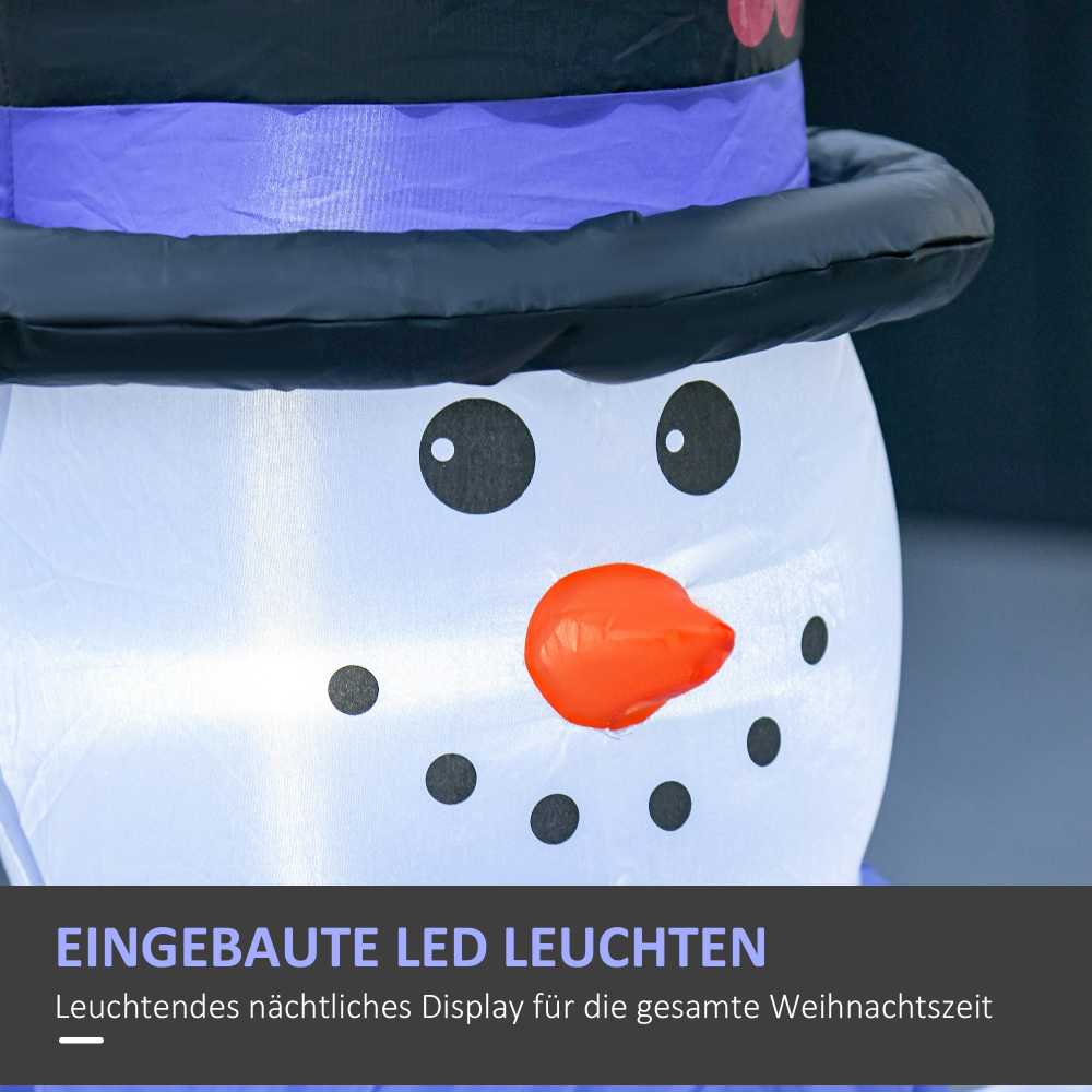 Pripučiama sniego senių šeima su LED apšvietimu, balta ir mėlyna, 100 × 55 × 120 cm