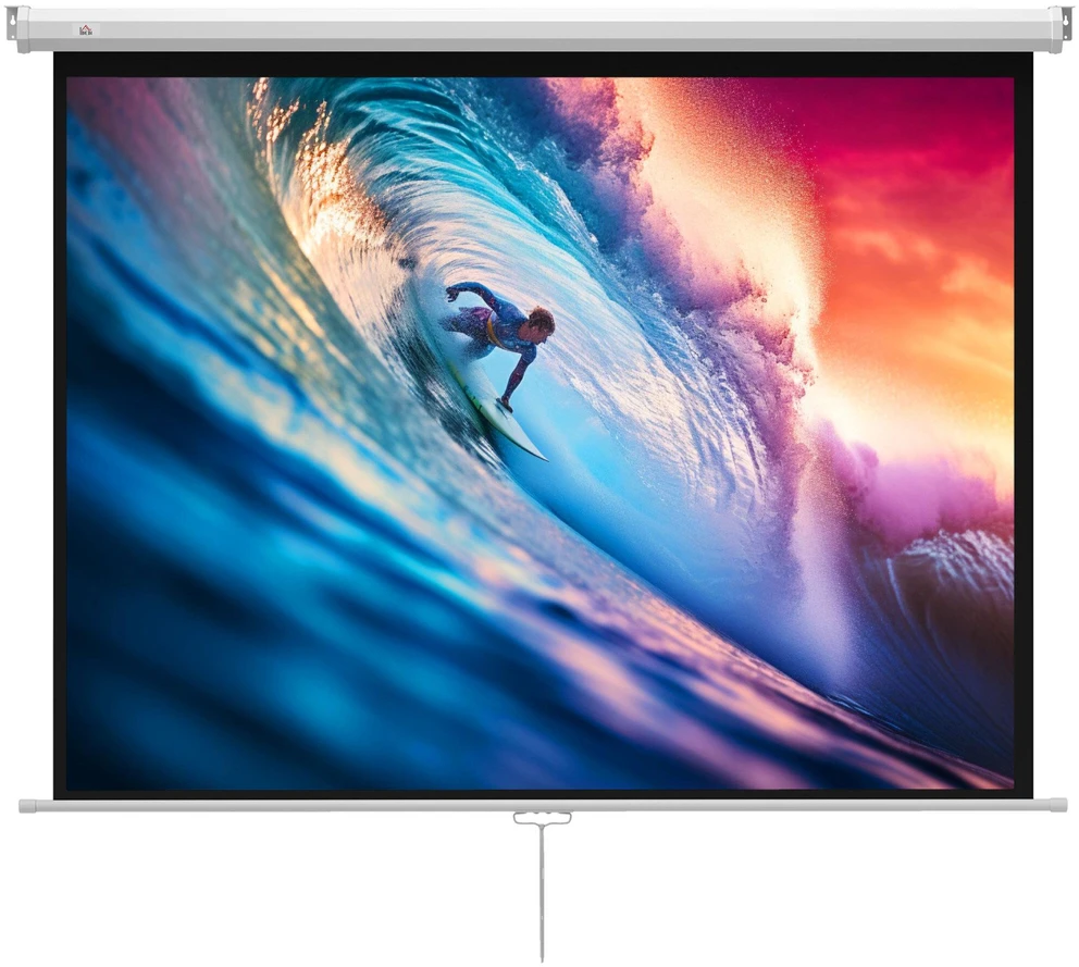 Projektorius HOMCOM projektoriaus ekranas 171 x 128 cm, 84 colių, 4:3 HD 4K, plastikinis, metalinis, namų kinui