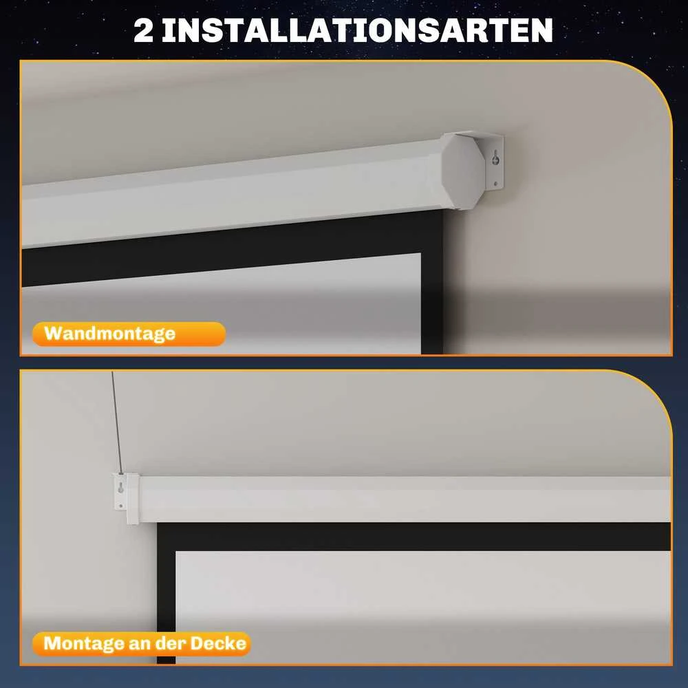 Projektorius HOMCOM projektoriaus ekranas 171 x 128 cm, 84 colių, 4:3 HD 4K, plastikinis, metalinis, namų kinui