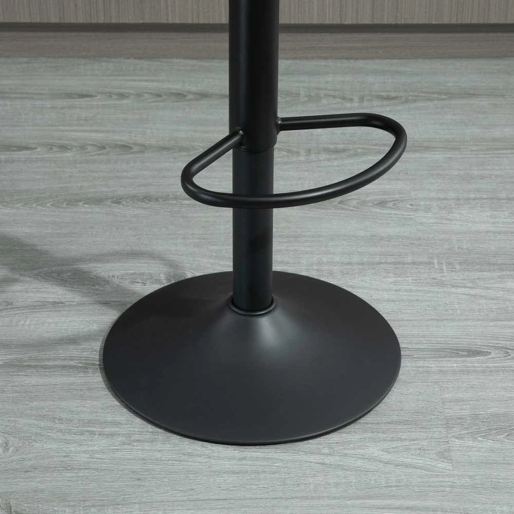 HOMCOM 2 dalių baro kėdžių rinkinys, reguliuojamo aukščio virtuvinės kėdės su kojų atrama, besisukančios, rudos spalvos, 43 x 46,5 x 89–110 cm