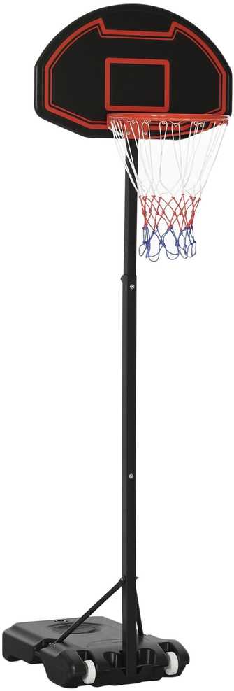 HOMCOM krepšinio stovas su krepšiu, reguliuojamo aukščio 195-250 cm, lauko naudojimui, su ratukais, skirtas 8-14 metų vaikams