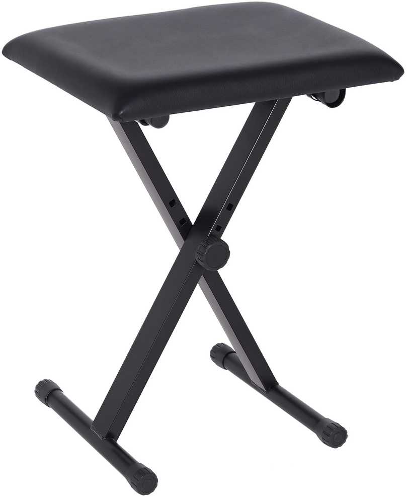 HOMCOM pianino kėdė, pianino suoliukas, reguliuojamo aukščio, sulankstomas, metalas, dirbtinė oda, porolonas, juoda, 39 x 29 x 37-47 cm