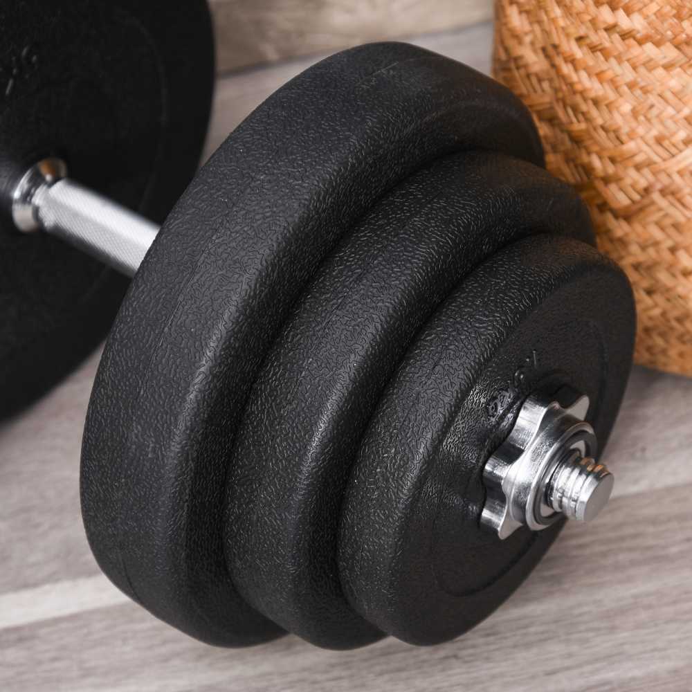 Reguliuojamo svorio hantelių rinkinys 40 kg, 2 hantelių rinkinys su 12 svorio plokštelių