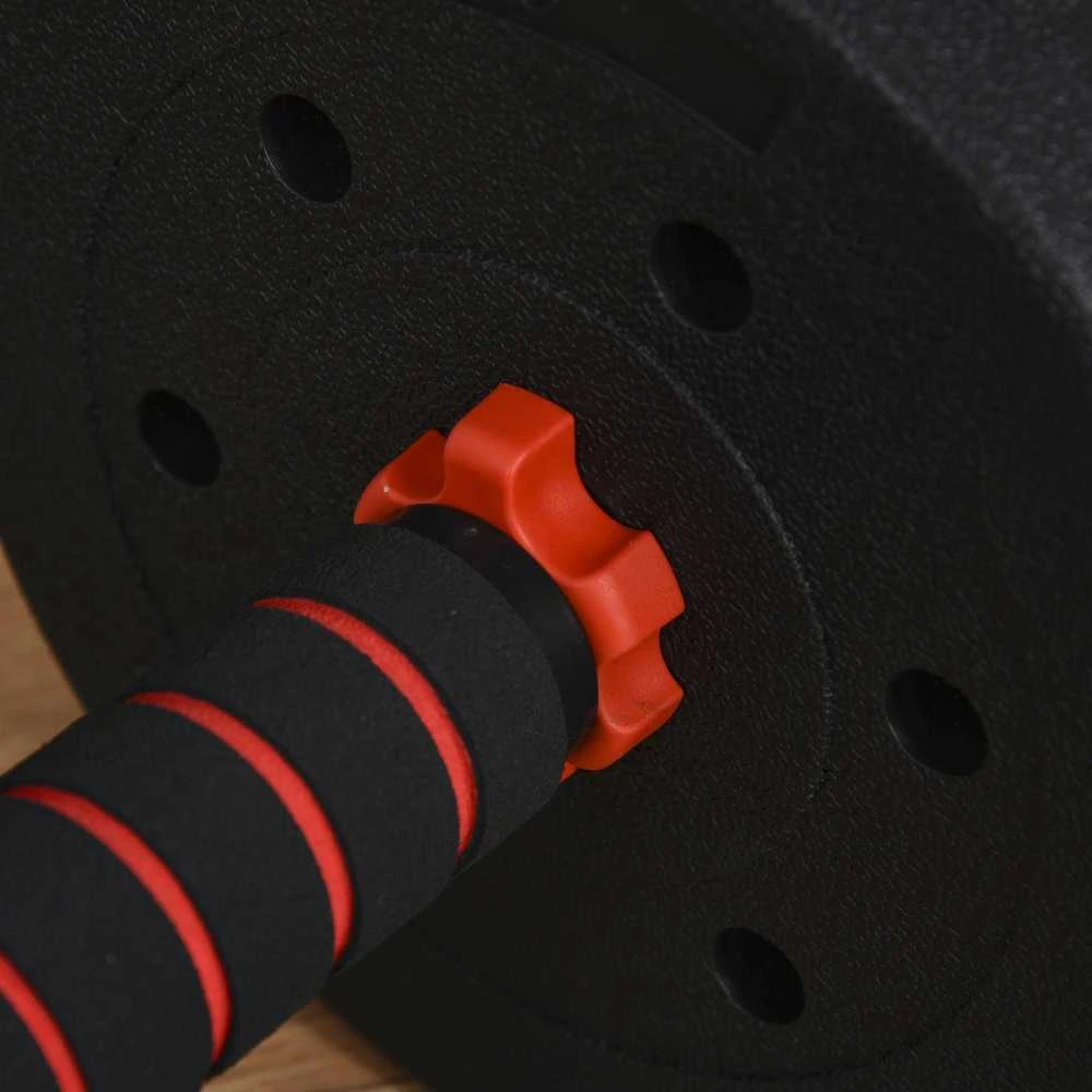 HOMCOM reguliuojamas 25 kg hantelių rinkinys, profesionalus svorių kilnojimas, trumpieji ir ilgieji hanteliai, jėgos treniruotės namuose, fitnesas