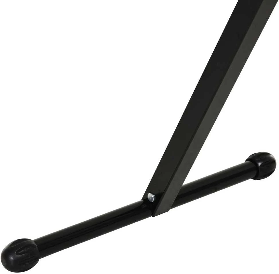 HOMCOM ritininis stovas, reguliuojamo aukščio atraminis stovas, iki 90 kg apkrova, metalinis, juodas, 44x50x68-110 cm