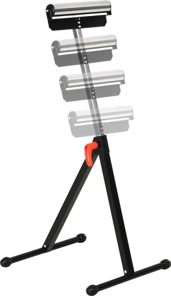 HOMCOM ritininis stovas, reguliuojamo aukščio atraminis stovas, iki 90 kg apkrova, metalinis, juodas, 44x50x68-110 cm
