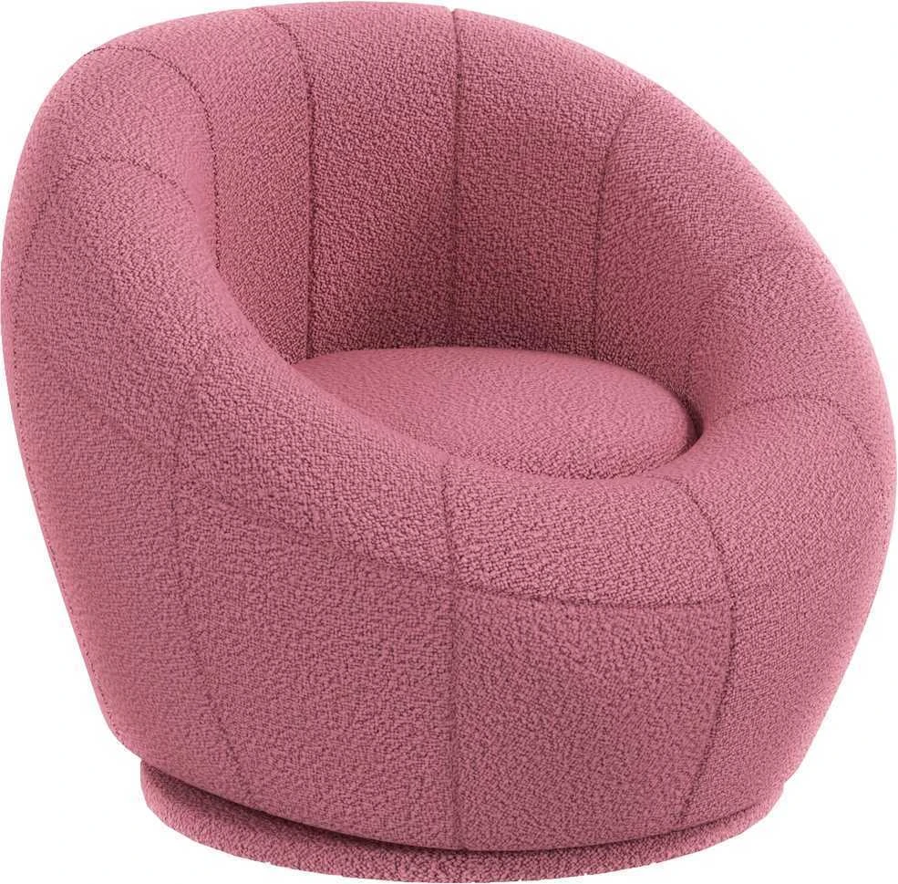 Homcom Rožinis fotelis, sukamasis poilsio krėslas 120 kg, modelis - 839 ...
