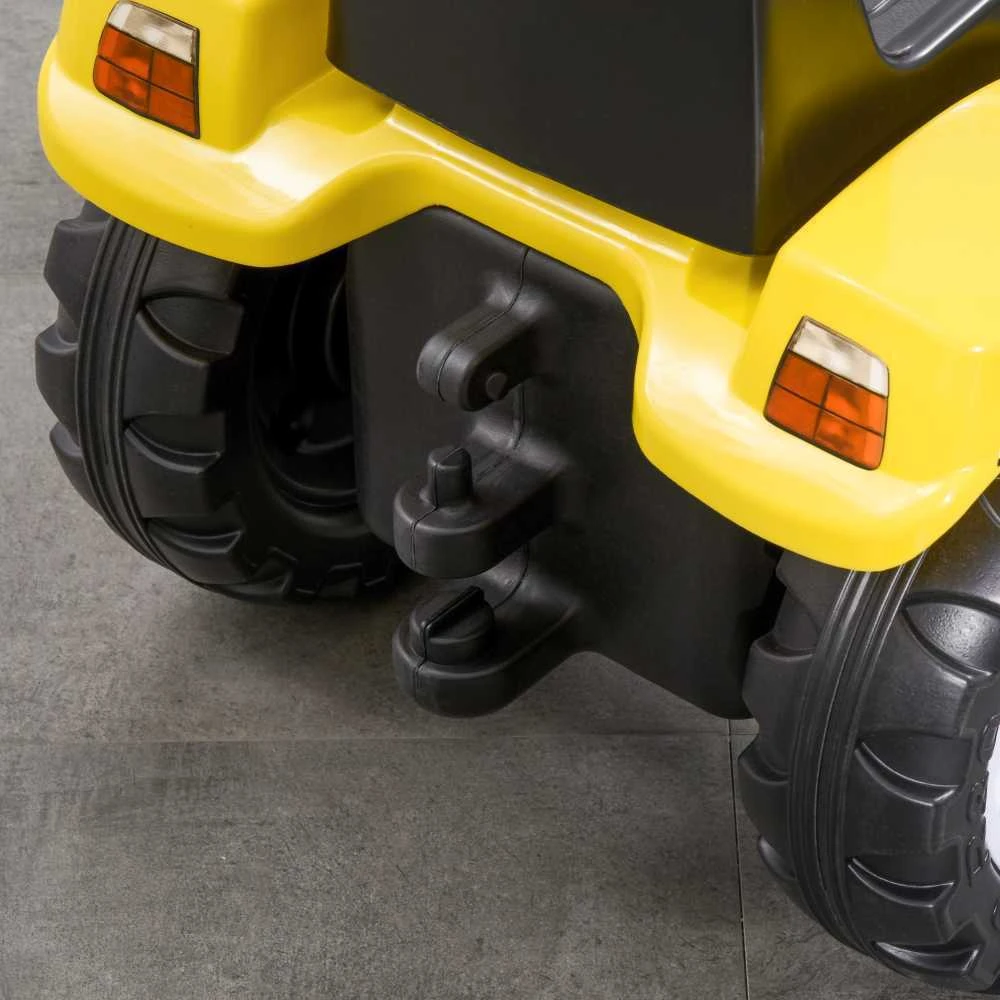 HOMCOM sėdimas ekskavatorius, vaikiškas traktorius su kaušu 3 metų vaikams, paspiriamas automobilis, 114x41x54 cm
