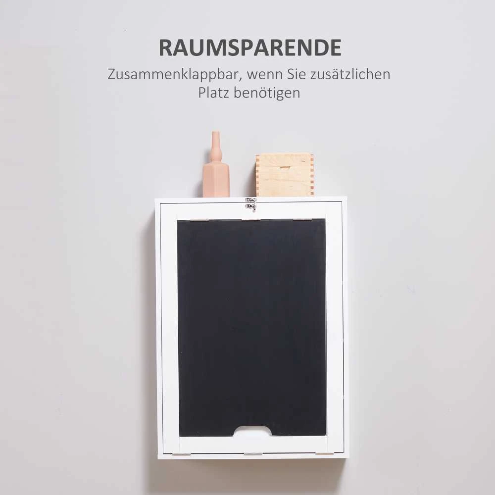 HOMCOM Sieninis rašomasis stalas Sulankstomas rašomasis stalas 5 skyriai Balta+juoda lenta 60x94.5x147cm