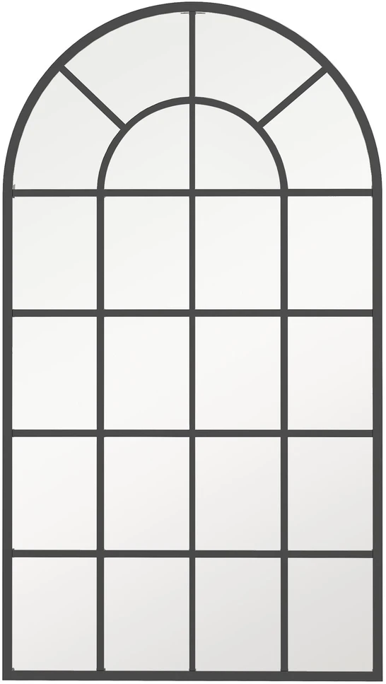HOMCOM sieninis veidrodis, 110 x 62 cm, prieškambario veidrodis su metaliniu rėmu, pakabinamas veidrodis svetainei ir miegamajam, juodas