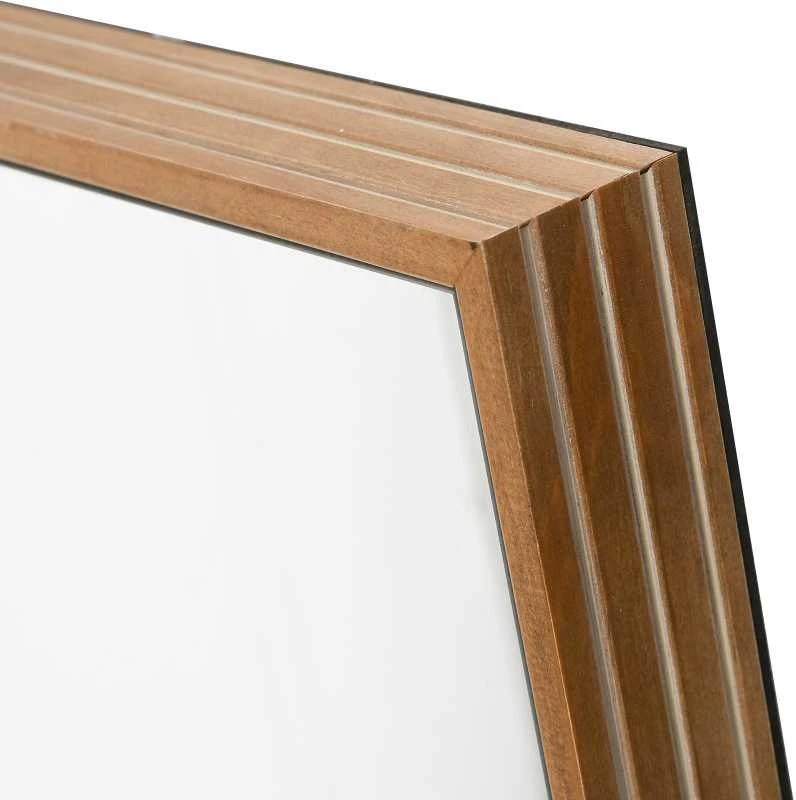 HOMCOM viso ūgio veidrodis, sieninis veidrodis 125x45 cm su mediniu rėmu, natūralus, skirtas drabužinei ar koridoriui