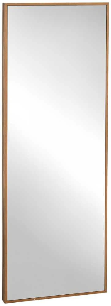 HOMCOM viso ūgio veidrodis, sieninis veidrodis 125x45 cm su mediniu rėmu, natūralus, skirtas drabužinei ar koridoriui