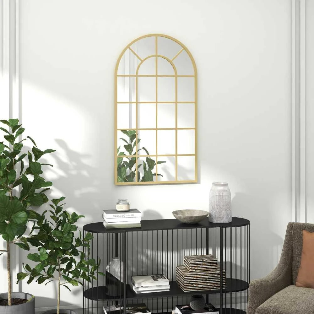 Homcom Sieninis veidrodis spintos veidrodis 110 x 62 cm aukso spalvos