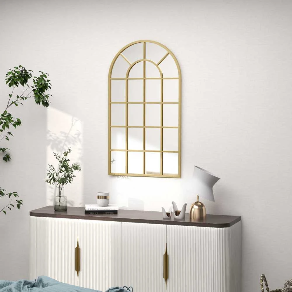 Homcom Sieninis veidrodis spintos veidrodis 110 x 62 cm aukso spalvos