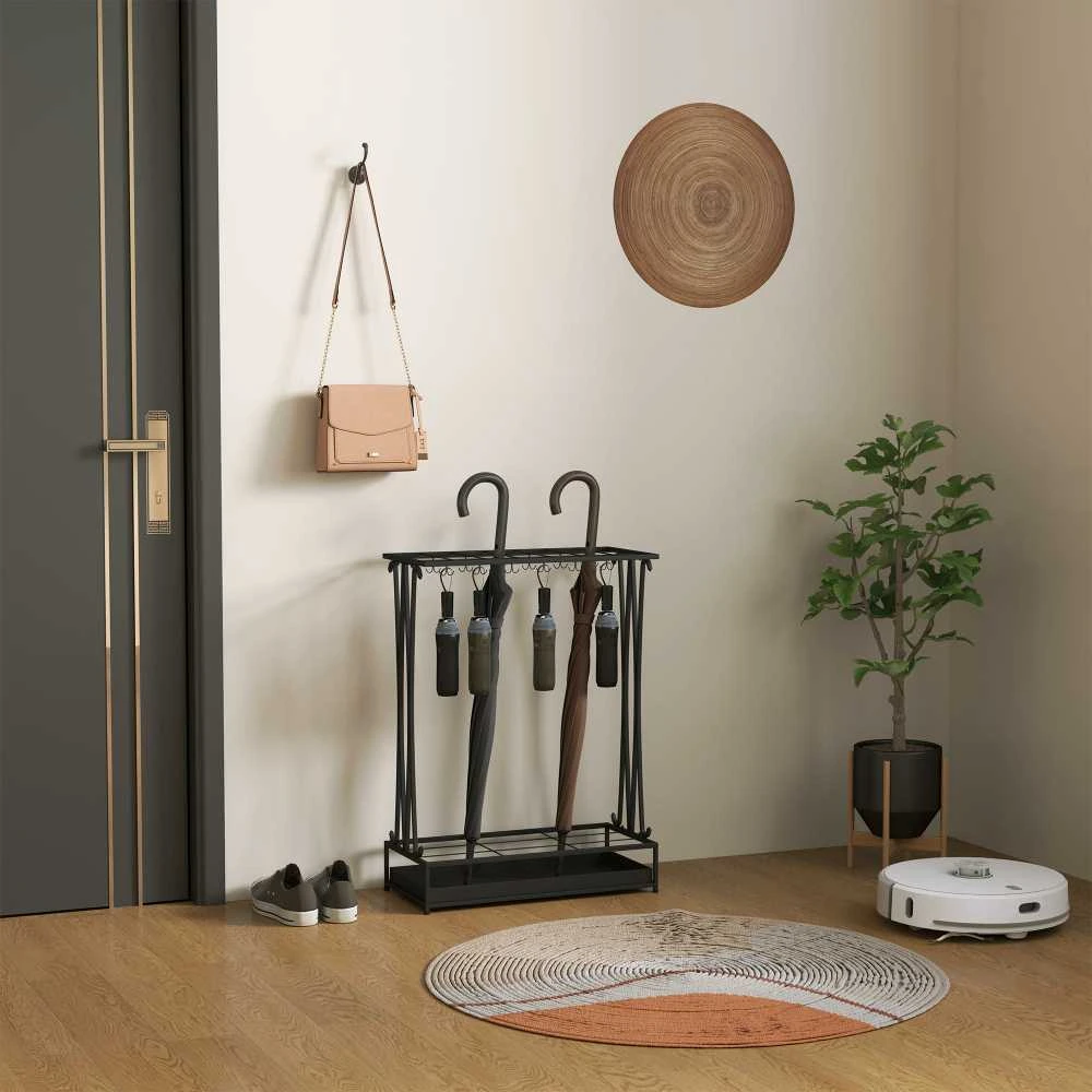 Skėčių stovas, 50x24x68 cm, juodas